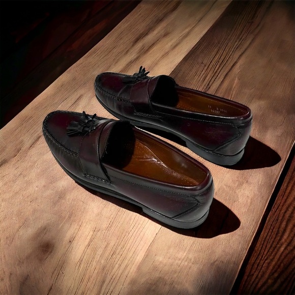 Allen Edmonds Stowe Mens Burgundy Leather Tassel Loafers Slip-On Shoes Size 11D main image 8